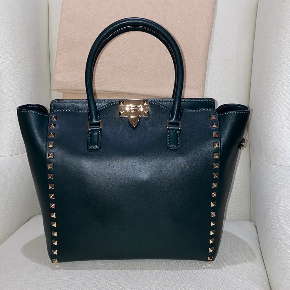 Valentino Olive Green Leather Rockstud Bag